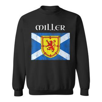 Miller Scottish Clan Name T Lion Flag Miller Funny Gifts Sweatshirt | Mazezy