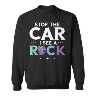 Mineral Collecting Stop The Car Rock Collector Geologist Collecting Funny Gifts Sweatshirt | Mazezy AU