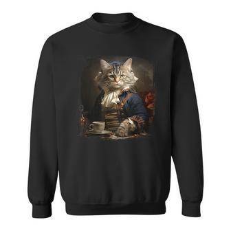 Minuet Cat Founding Fathers Humorous Patriotic Sweatshirt | Mazezy