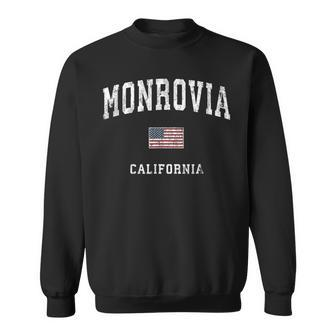 Monrovia California Ca Vintage American Flag Sports Sweatshirt | Mazezy AU