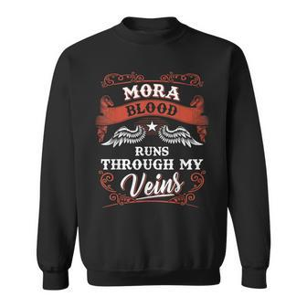 Mora Blood Runs Through My Veins Family Christmas Sweatshirt - Seseable