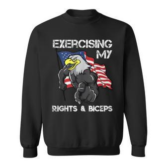 Motivational Workout Fitness Pun Fun Eagle American Patriot Sweatshirt | Mazezy