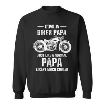 Motorcycle Biker Papa Bike Men Dad Grandpa Gifts Sweatshirt | Mazezy