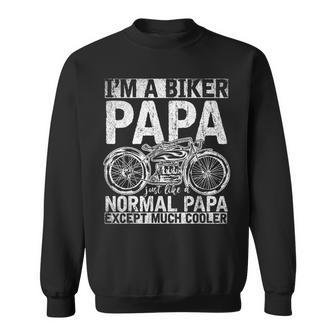 Motorcycle Biking Grandpa Retirement Bike Papa Biker Sweatshirt | Mazezy