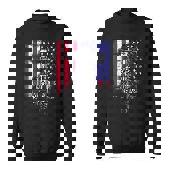 Motorcycle Rider Bike Riding Us Flag American Pride Biker Sweatshirt | Mazezy