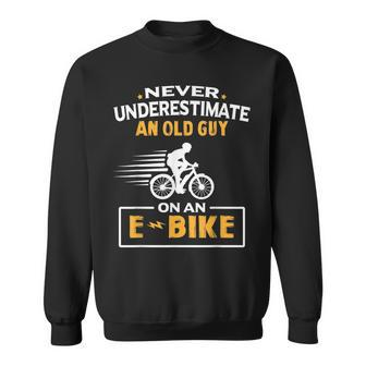 Mountain Bike Ebike Biker Dad Cyclist Gift Ebike Bicycle Gift For Mens Sweatshirt - Seseable