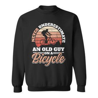 Mountainbike Mtb Never Underestimate An Old Guy On A Bicycle Sweatshirt - Seseable