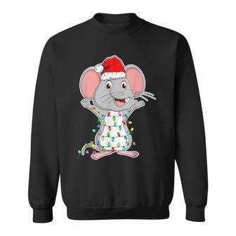 Mouse Wearing Santa Hat Xmas Rats Mouse Lover Christmas Sweatshirt - Seseable
