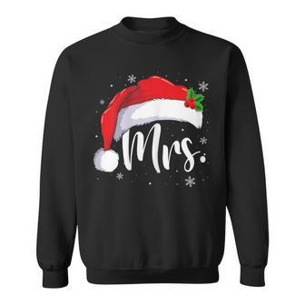 Mr Mrs Claus Christmas Couples Matching His And Her Pajamas Sweatshirt - Seseable