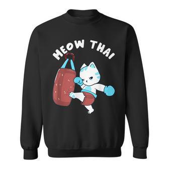 Muay Thai Cat Meow Thai Punching Bag Fighting Sport Sweatshirt - Thegiftio UK