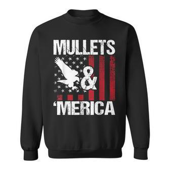 Mullets & Merica - Patriotic Us Flag Redneck Mullet Pride Sweatshirt | Mazezy