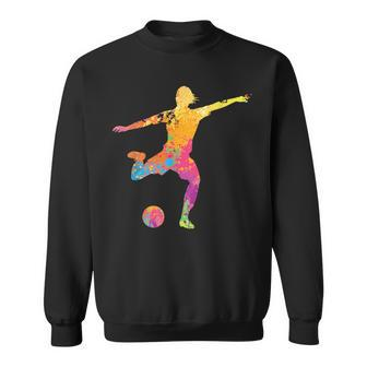Multicolored Soccer Goal Kick Footbal Player Sweatshirt | Mazezy