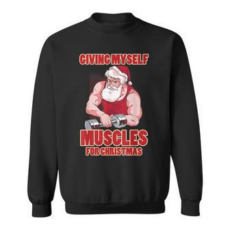 Muscle Xmas Weightlifting Santa Claus Costume Snow Christmas Sweatshirt | Mazezy