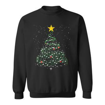 Music Note Tree Wish You A Merry Christmas Musical Sweatshirt - Seseable
