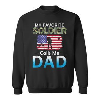 My Favorite Soldier Calls Me Dadproud Army Dad Gift For Mens Sweatshirt | Mazezy