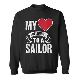 My Heart Belongs To A Sailor Anchor Cute Sweatshirt | Mazezy