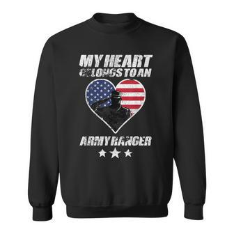 My Heart Belongs To An Army Ranger Flag America Sweatshirt | Mazezy