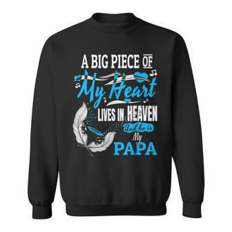 My Papa Lives In Heaven Memorial Day Papa Dad Grandpa Sweatshirt | Mazezy