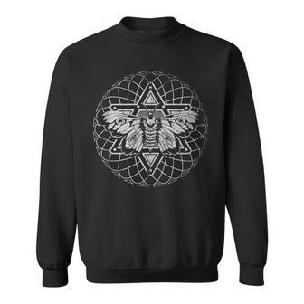 Mysticism Pagan Blackcraft Wiccan Scary Insect Occult Moth Sweatshirt | Mazezy