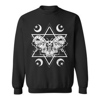 Mysticism Pagan Moon Wiccan Scary Insect Moth Occult Sweatshirt | Mazezy