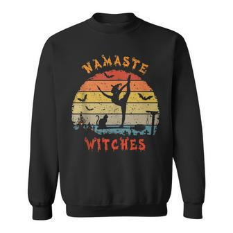 Namaste Witches Funny Halloween Yoga Spiritual Retro Vintage Yoga Funny Gifts Sweatshirt | Mazezy