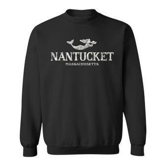 Nantucket Ma Vintage Mermaid & Seashell Sweatshirt | Mazezy
