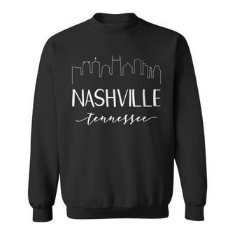 Nashville Tennessee Downtown Skyline Calligraphy Sweatshirt | Mazezy