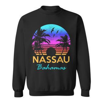 Nassau Bahamas Beach Trip Retro Sunset Summer Vibes Graphic Bahamas Funny Gifts Sweatshirt | Mazezy AU