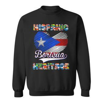 National Hispanic Heritage Month Puerto Rico Flag Boricua Sweatshirt | Mazezy