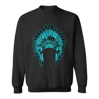 Native Ameircan Feather Headdress Pride Indian Chief Costume Sweatshirt | Mazezy AU