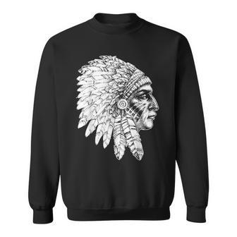 Native American Feather Headdress America Indian Chief Sweatshirt - Monsterry AU