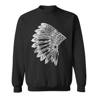 Native American Feather Headdress Indian Chief Tribes Pride Sweatshirt | Mazezy