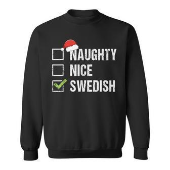 Naughty Nice Swedish Santa Hat Christmas Sweatshirt | Mazezy AU