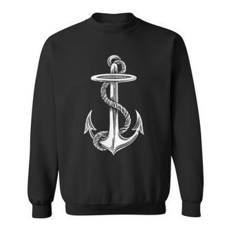 Nautical Anchor Classic Design Sailing Boating Sweatshirt | Mazezy