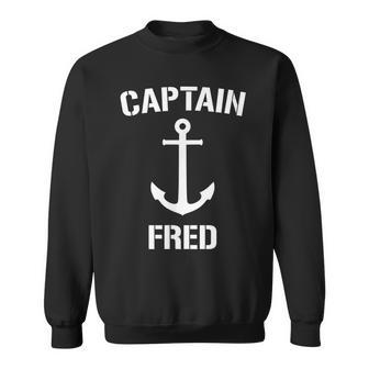 Nautical Captain Fred Personalized Boat Anchor Sweatshirt | Mazezy