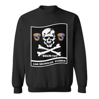 Navy Submarine Uss Michigan Ssgn727 Skull Image Sweatshirt - Thegiftio UK