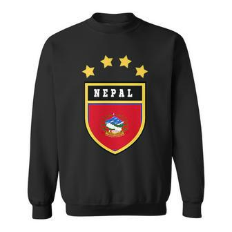 Nepal Pocket Coat Of Arms National Pride Flag Sweatshirt | Mazezy UK