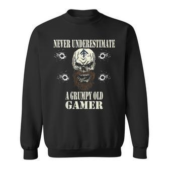 Never Underestimate A Grumpy Old Gamer For Gaming Dads Sweatshirt - Seseable