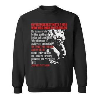 Never Underestimate A Man Who Was Born In February Sweatshirt | Mazezy