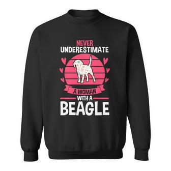 Never Underestimate A Woman With A Beagle Sweatshirt - Seseable