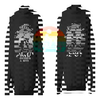 Never Underestimate An Old Guy On A Scooter Funny Father Sweatshirt - Seseable
