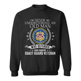 Never Underestimate An Old Man Coast Guard Veteran Sweatshirt | Mazezy