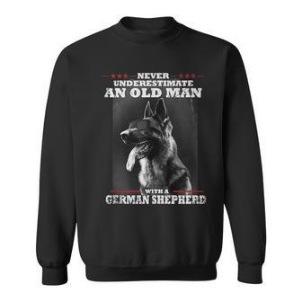 Never Underestimate An Old Man German Shepherd Dog Vintage Sweatshirt - Seseable