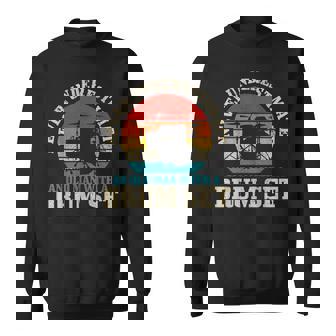 Never Underestimate An Old Man With A Drum Set Funny Drummer Gift For Mens Sweatshirt | Mazezy