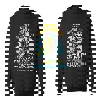 Never Underestimate An Old Man With A Fishing Rod Funny Sweatshirt - Seseable