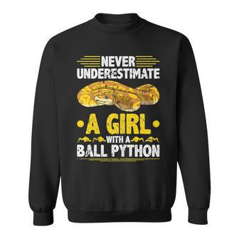 Never Underestimate Girl Ball Python Sweatshirt - Seseable