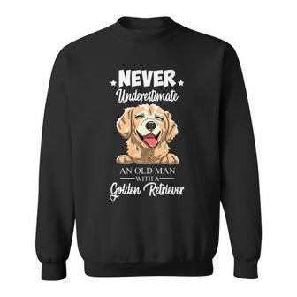 Never Underestimate Golden Retreiver Hound Dog Owner Gift Gift For Mens Sweatshirt - Seseable