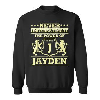 Never Underestimate Jayden Personalized Name Sweatshirt - Seseable