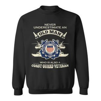 Never Underestimate Us Coast Guard Veteran T Veteran Funny Gifts Sweatshirt | Mazezy