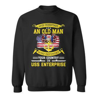 Never Underestimate Uss Enterprise Cvn65 Aircraft Carrier Sweatshirt | Mazezy UK